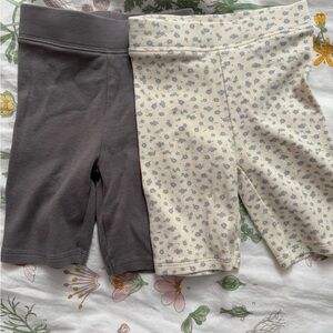 Zara Kids Gray and Cream Floral Shorts